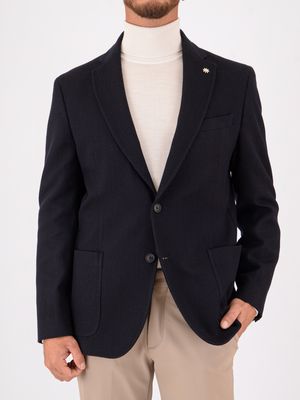 Veste simple boutonnage pour homme Manuel Ritz en mélange de laine et de coton Bleu MANUEL RITZ
