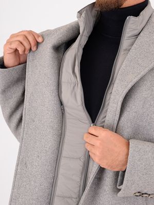 4. Manuel Ritz men's wool blend coat with removable padded bib Grey MANUEL RITZ 3932c4548c253738