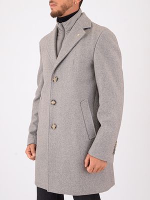 2. Manuel Ritz men's wool blend coat with removable padded bib Grey MANUEL RITZ 3932c4548c253738