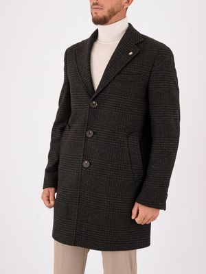 2. Manuel Ritz men's coat in wool blend with Prince of Wales check Green MANUEL RITZ 3932c4448c253741