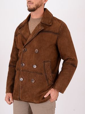 2. Caban pour homme de Roy Rogers en daim effet vintage Tabac ROY ROGER'S rru248ck45xxxx