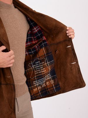 4. Caban pour homme de Roy Rogers en daim effet vintage Tabac ROY ROGER'S rru248ck45xxxx