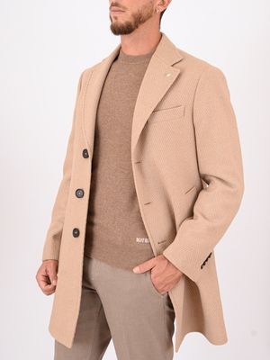 2. Cappotto uomo Manuel Ritz in misto lana con motivo spigato Beige MANUEL RITZ 3932c4448253698