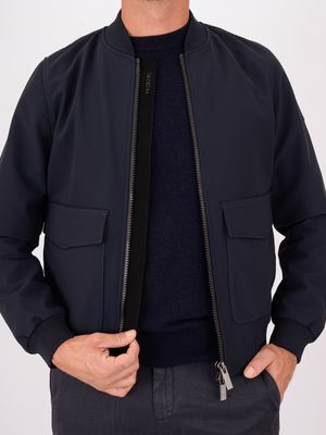 4. Men's Heskimo jacket in technical nylon with patch pockets Blue HèSKIMO he9440060