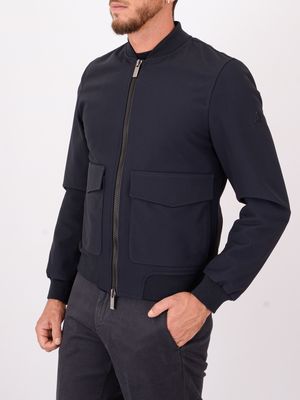 2. Men's Heskimo jacket in technical nylon with patch pockets Blue HèSKIMO he9440060