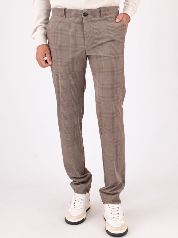 1. RRD Men's Velvetflex Trousers with Houndstooth and Prince of Wales Print Tobacco RRD w25244velvetflex1000microweekendpant