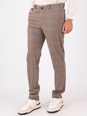 2. Pantaloni Velvetflex RRD uomo con Stampa Pied-de-Poule e Principe di Galles Tabacco RRD w25244velvetflex1000microweekendpant