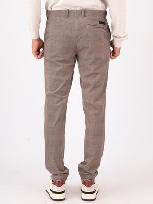 3. Pantaloni Velvetflex RRD uomo con Stampa Pied-de-Poule e Principe di Galles Tabacco RRD w25244velvetflex1000microweekendpant