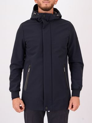Men's Heskimo jacket in technical nylon with hood Blue HèSKIMO