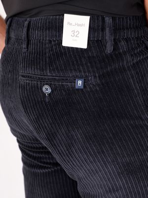 4. Pantalon chino en velours côtelé extensible pour homme Re-Hash Bleu Re-Hash p2494v042