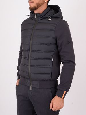 2. Men's Heskimo jacket with fleece sleeves, hood and padded body Blue HèSKIMO he9440071