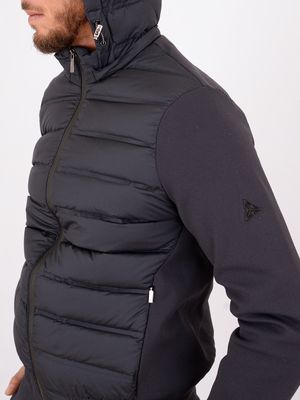 4. Men's Heskimo jacket with fleece sleeves, hood and padded body Blue HèSKIMO he9440071
