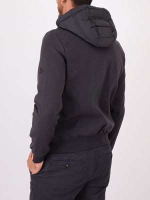 3. Men's Heskimo jacket with fleece sleeves, hood and padded body Blue HèSKIMO he9440071