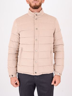 Men's lightweight padded Heskimo jacket with high collar and snap button closure Beige HèSKIMO