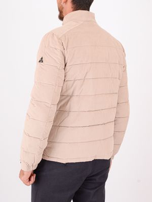 3. Men's lightweight padded Heskimo jacket with high collar and snap button closure Beige HèSKIMO he9440067