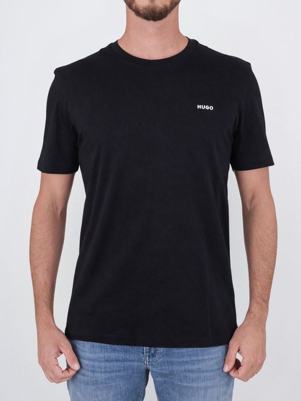 HUGO Men's Cotton T-Shirt with Cotton Jersey Logo Black Hugo