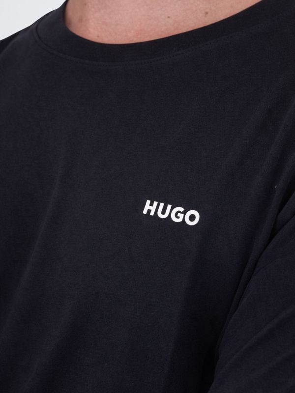 4. T-shirt HUGO Uomo in Cotone con Logo in Jersey di cotone Nero Hugo 50466158