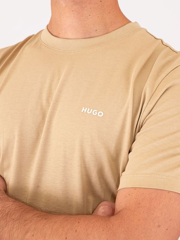 4. T-shirt HUGO Uomo in Cotone con Logo in Jersey di cotone Beige Hugo 50466158