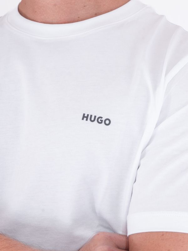 4. T-shirt HUGO Uomo in Cotone con Logo in Jersey di cotone Bianco Hugo 50466158