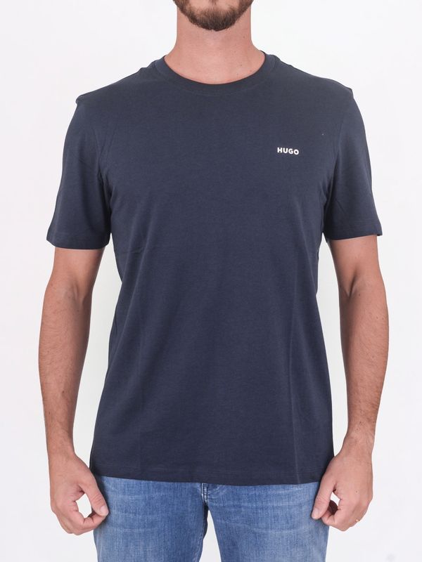 HUGO Men's Cotton T-Shirt with Cotton Jersey Logo Blue Hugo