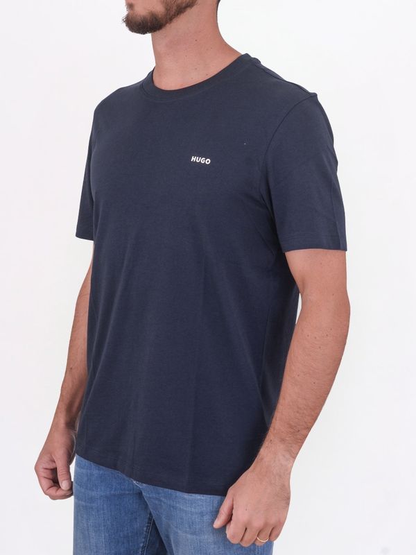 2. T-shirt HUGO Uomo in Cotone con Logo in Jersey di cotone Blu Hugo 50466158
