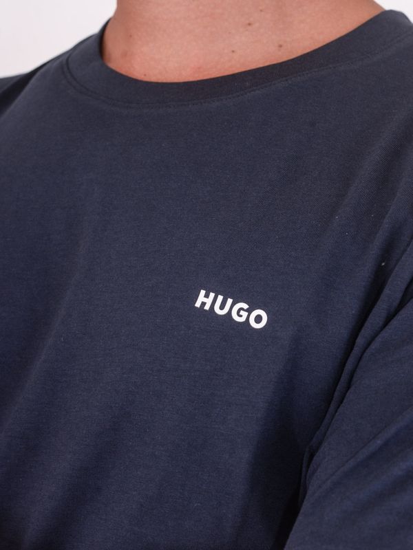 4. T-shirt HUGO Uomo in Cotone con Logo in Jersey di cotone Blu Hugo 50466158