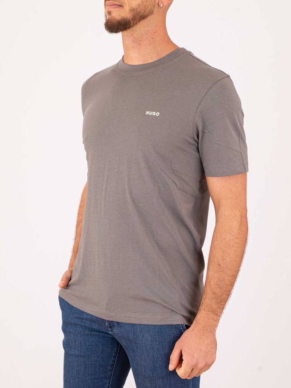 2. T-shirt HUGO Uomo in Cotone con Logo in Jersey di cotone Grigio Hugo 50466158