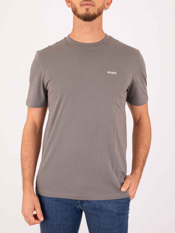 HUGO Men's Cotton T-Shirt with Cotton Jersey Logo Grey Hugo