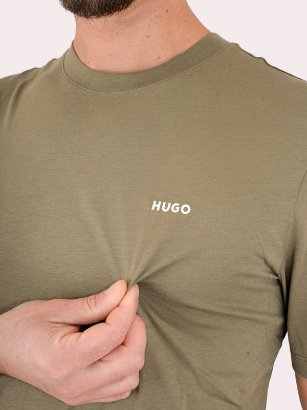 4. T-shirt en coton pour homme HUGO avec logo en jersey de coton Vert Hugo 50466158