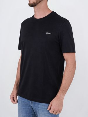 2. T-shirt HUGO Uomo in Cotone con Logo in Jersey di cotone Nero