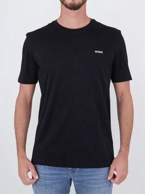 1. T-shirt HUGO Uomo in Cotone con Logo in Jersey di cotone Nero