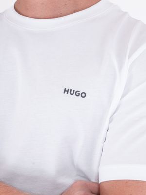 4. T-shirt HUGO Uomo in Cotone con Logo in Jersey di cotone Bianco