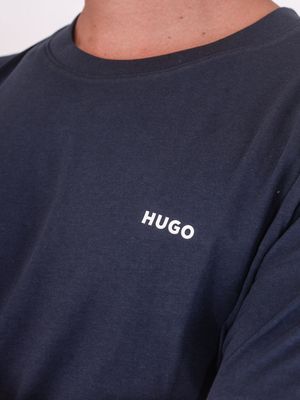 4. T-shirt HUGO Uomo in Cotone con Logo in Jersey di cotone Blu
