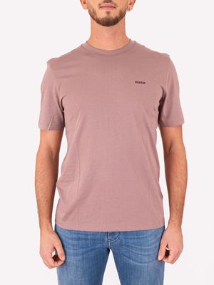 1. T-shirt HUGO Uomo in Cotone con Logo in Jersey di cotone Vinaccia