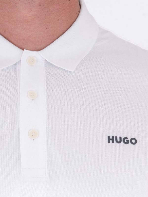 4. Polo HUGO Uomo Slim Fit in Cotone con Logo Bianco Hugo 50466182