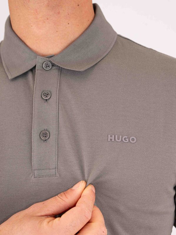4. Polo HUGO Uomo Slim Fit in Cotone con Logo Grigio Hugo 50466182