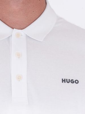 4. Polo HUGO Uomo Slim Fit in Cotone con Logo Bianco