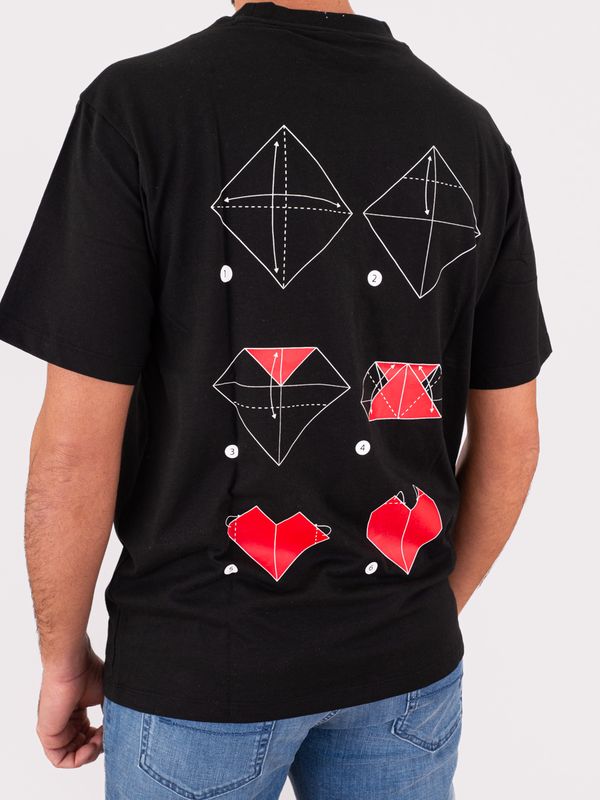 4. T-shirt Uomo Hugo in cotone con Grafica Cuore Nero Hugo 50553429