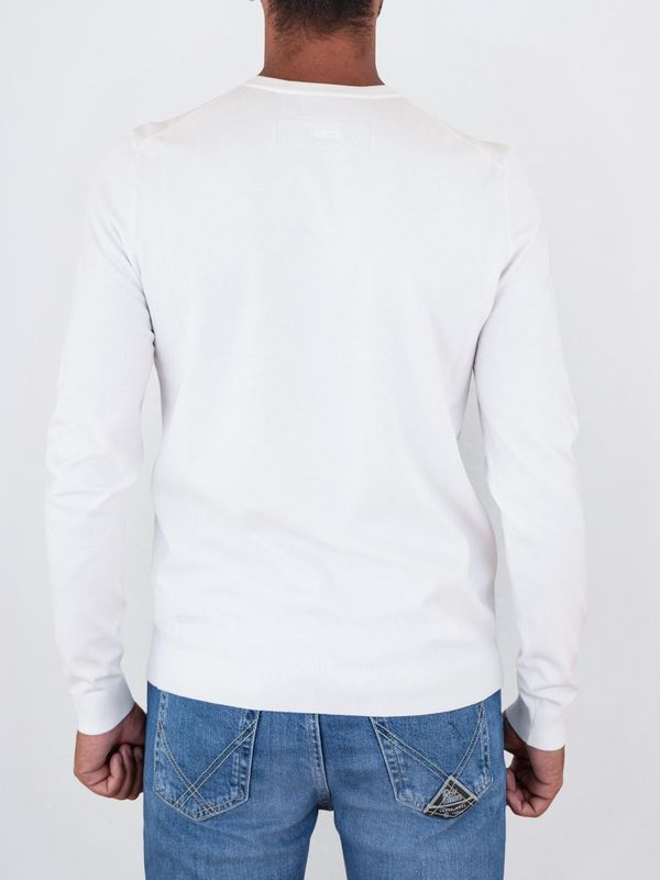 3. Pull HUGO pour homme, coupe ajustée, col rond, en fils doux Blanc Hugo 50532074