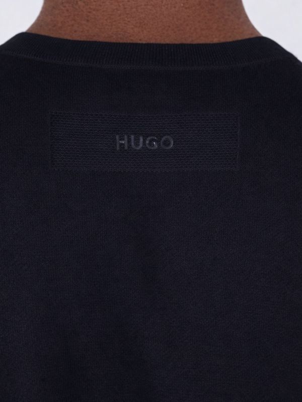 4. Pull HUGO pour homme, coupe ajustée, col rond, en fils doux Bleu Hugo 50532074