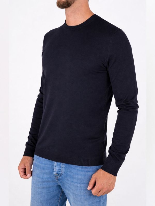 2. Pull HUGO pour homme, coupe ajustée, col rond, en fils doux Bleu Hugo 50532074
