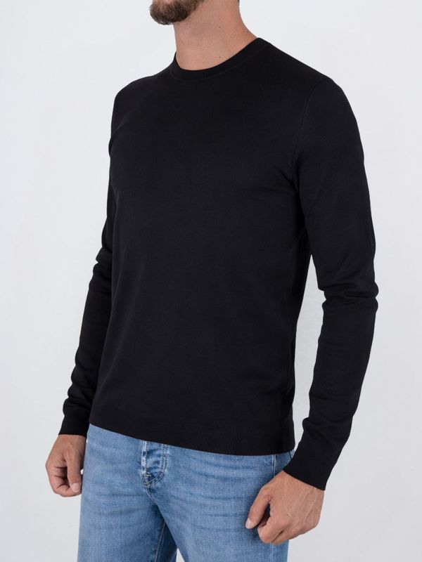 2. Pull HUGO pour homme, coupe ajustée, col rond, en fils doux Noir Hugo 50532074