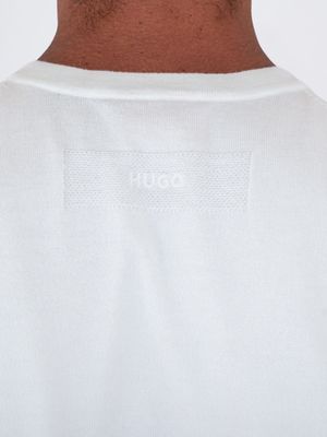 4. Pull HUGO pour homme, coupe ajustée, col rond, en fils doux Blanc