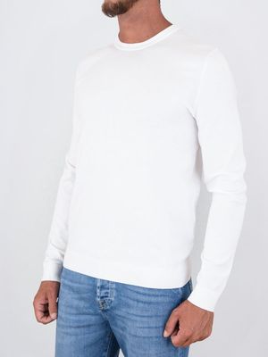2. Pull HUGO pour homme, coupe ajustée, col rond, en fils doux Blanc
