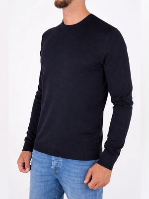 2. Pull HUGO pour homme, coupe ajustée, col rond, en fils doux Bleu