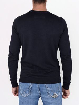 3. Pull HUGO pour homme, coupe ajustée, col rond, en fils doux Bleu