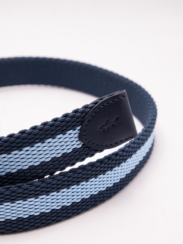 3. Ceinture pour homme Paul&Shark en tissu tissé avec empiècements en cuir Bleu PAUL & SHARK 14316006