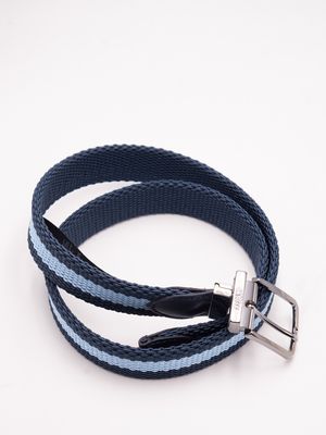 2. Cintura Uomo Paul&Shark in Tessuto Intrecciato con Inserti in Pelle Blu
