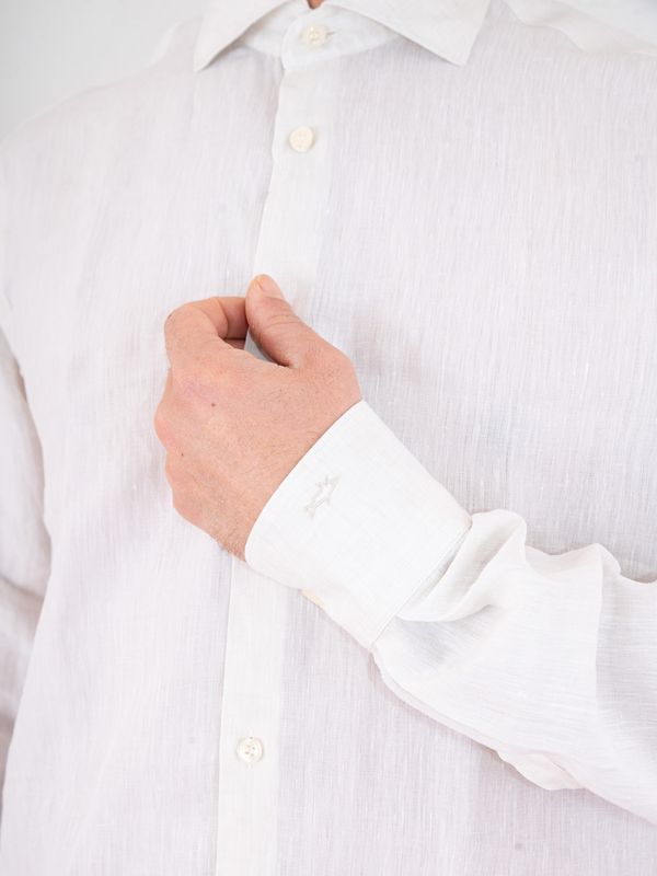4. Camicia Uomo Paul&Shark in Lino Bianco PAUL & SHARK 26413160cf