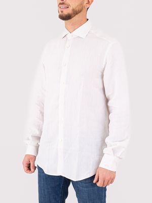 2. Camicia Uomo Paul&Shark in Lino Bianco